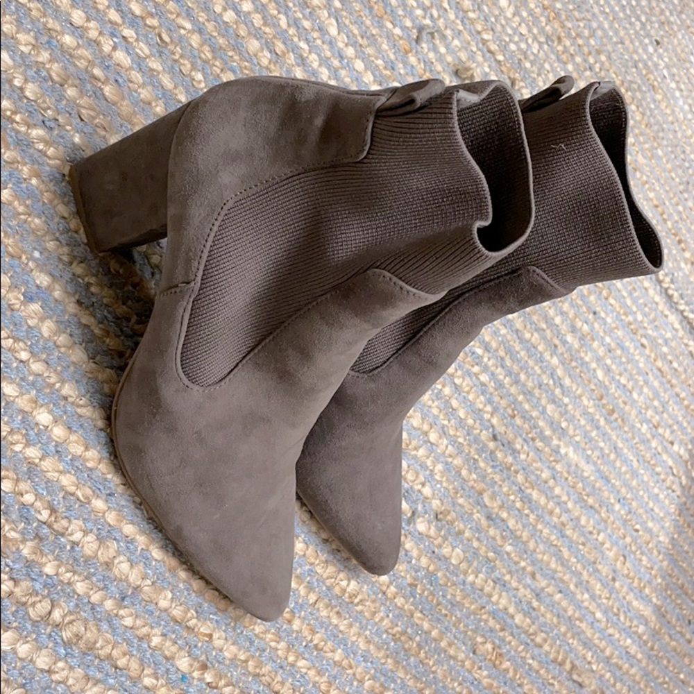 Gray Steve Madden sock booties